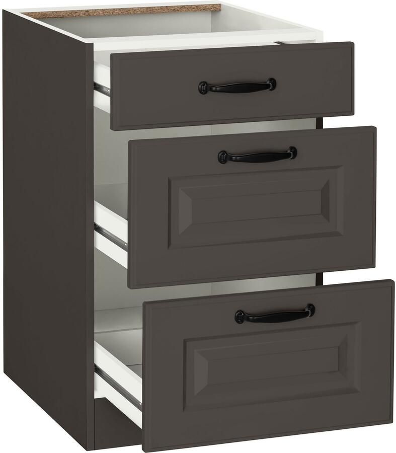 Wiho Küchen Lade-onderkast Erla 50 cm breed met paneelfront 2 grote laden zonder werkblad - Foto 3