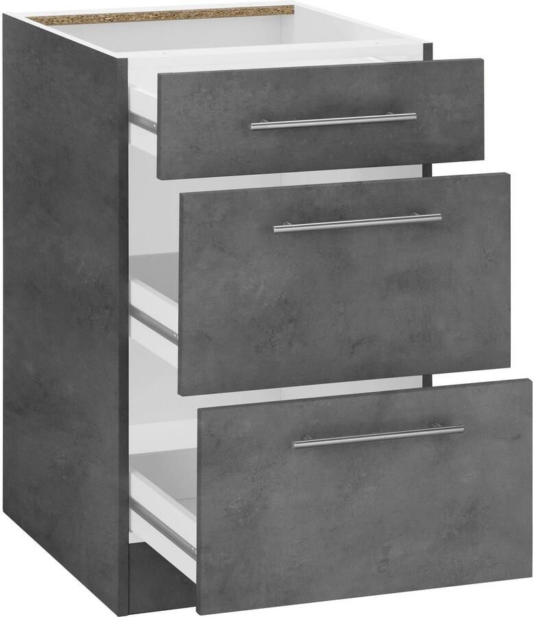 Wiho Küchen Onderkast Cali 50 cm breed met 2 grote laden zonder werkblad - Foto 2