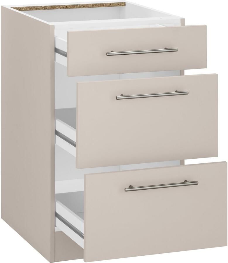 Wiho Küchen Onderkast Cali 50 cm breed met 2 grote laden zonder werkblad