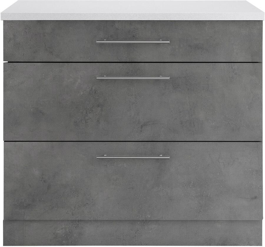 Wiho Küchen Onderkast Cali 90 cm breed met 2 grote laden