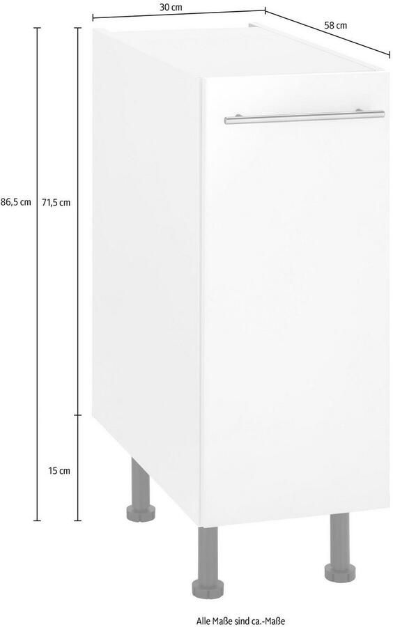 Wiho Küchen Onderkast Ela Breedte 30 cm lade met ingenieuze indeling