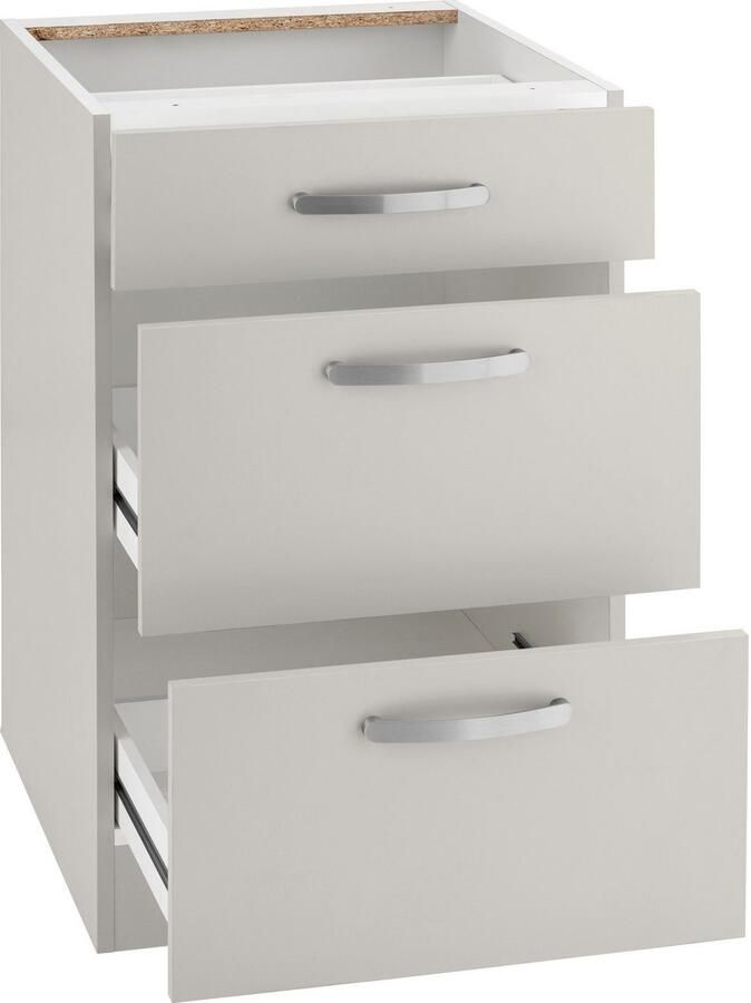 Wiho Küchen Onderkast Kansas 50 cm breed met 2 grote laden zonder werkblad