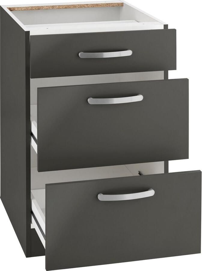 Wiho Küchen Onderkast Kansas 50 cm breed met 2 grote laden zonder werkblad