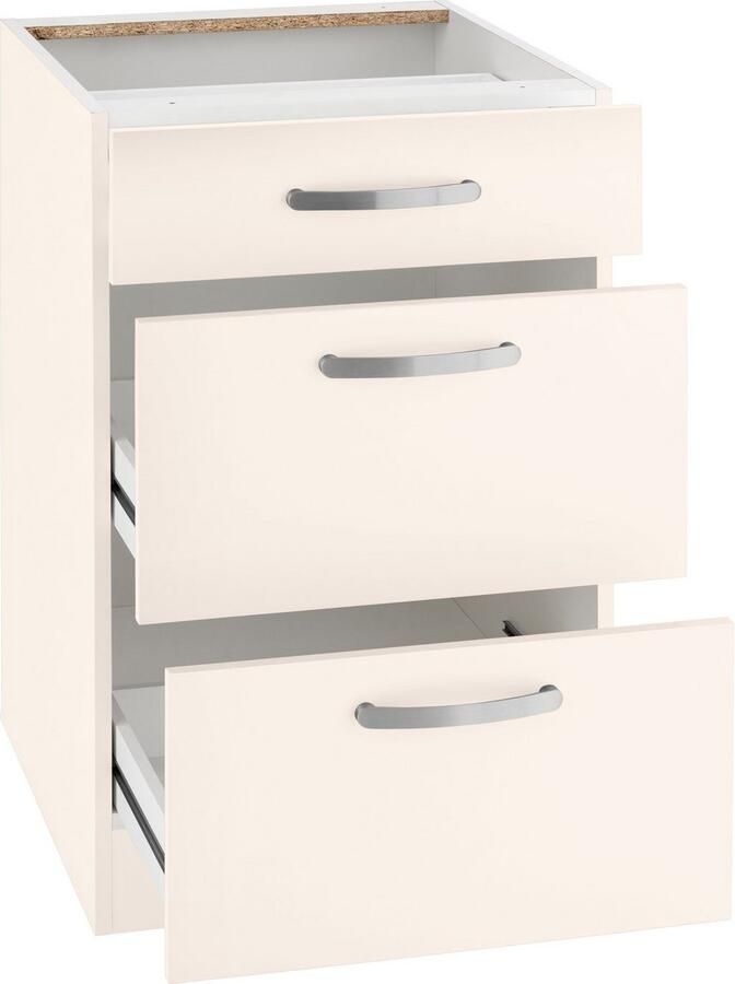 Wiho Küchen Onderkast Kansas 50 cm breed met 2 grote laden zonder werkblad