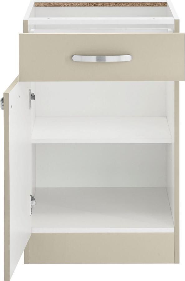 Wiho Küchen Onderkast Kansas 50 cm breed zonder werkblad met lade en deur daarachter een legplank