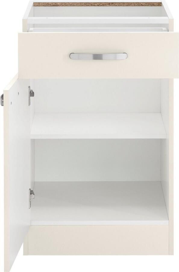 Wiho Küchen Onderkast Kansas 50 cm breed zonder werkblad met lade en deur daarachter een legplank