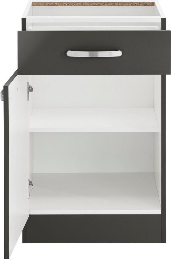 Wiho Küchen Onderkast Kansas 50 cm breed zonder werkblad met lade en deur daarachter een legplank