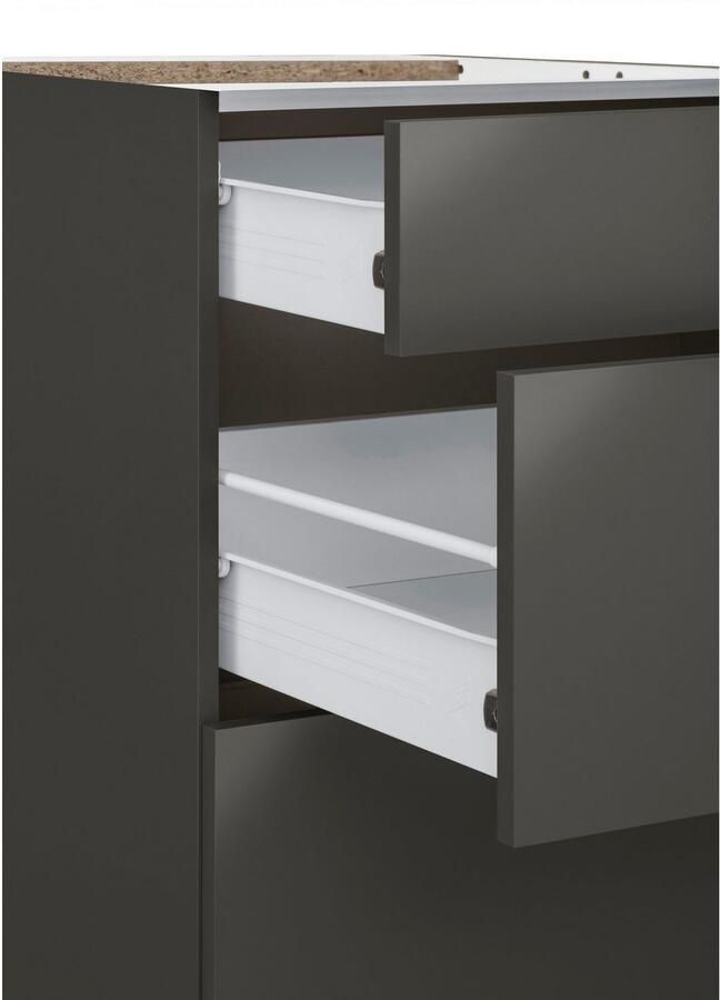 Wiho Küchen Onderkast Kansas 90 cm breed met 2 grote laden zonder werkblad - Foto 6