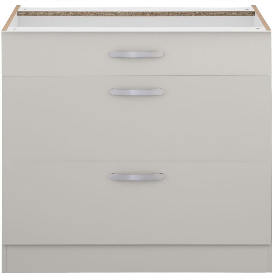 Wiho Küchen Onderkast Kansas 90 cm breed met 2 grote laden zonder werkblad - Foto 2