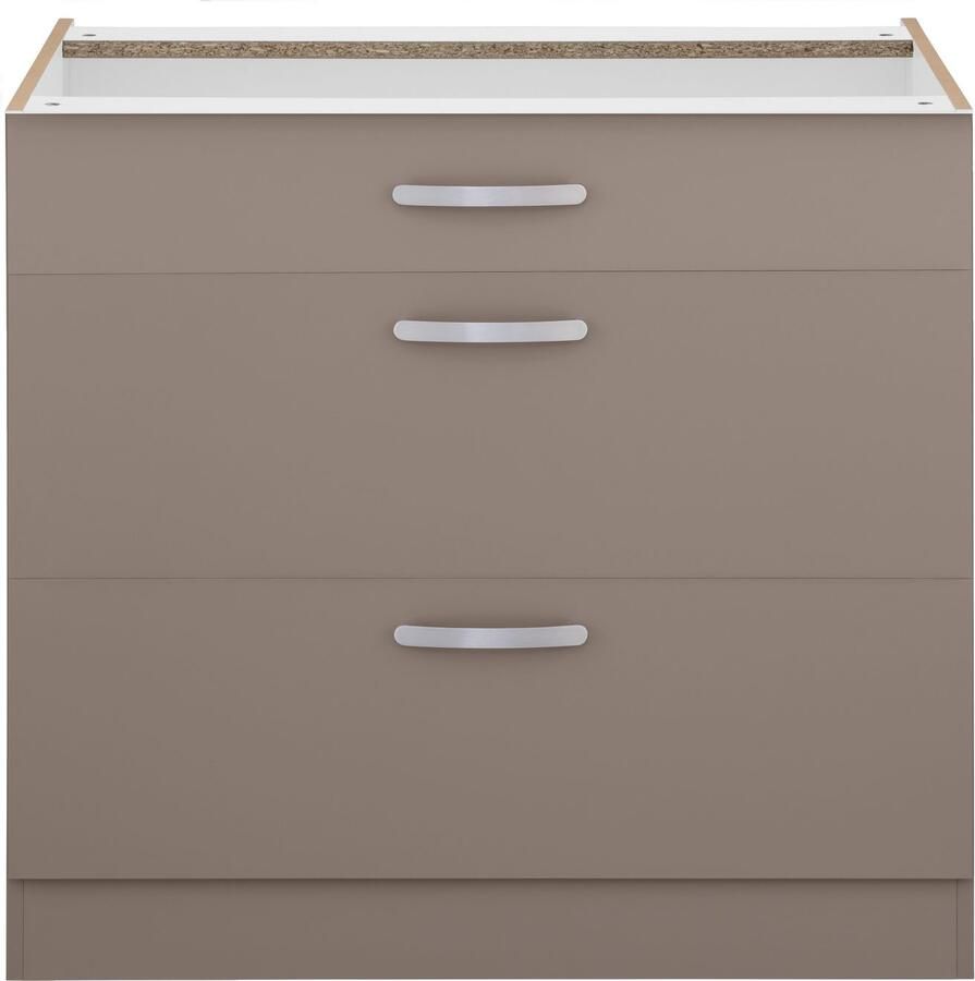 Wiho Küchen Onderkast Kansas 90 cm breed met 2 grote laden zonder werkblad - Foto 2