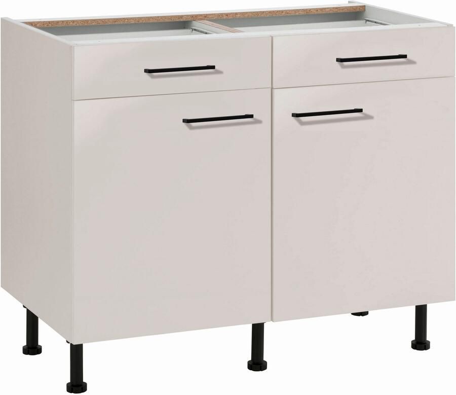 Wiho Küchen Onderkast Nisos 100 cm breed soft-close in lades verstelbare voeten zonder blad - Foto 3