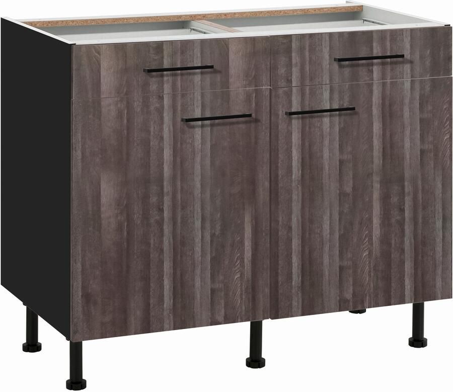 Wiho Küchen Onderkast Nisos 100 cm breed soft-close in lades verstelbare voeten zonder blad - Foto 3