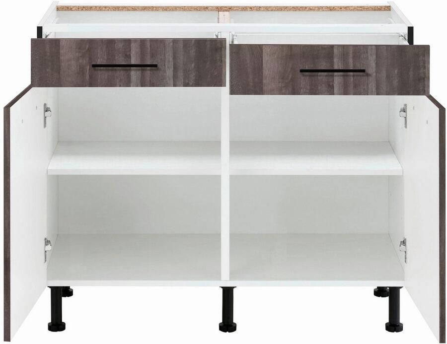 Wiho Küchen Onderkast Nisos 100 cm breed soft-close in lades verstelbare voeten zonder blad - Foto 2