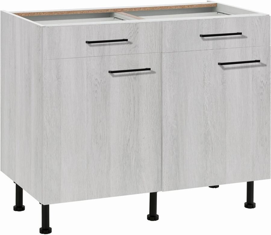 Wiho Küchen Onderkast Nisos 100 cm breed soft-close in lades verstelbare voeten zonder blad - Foto 3