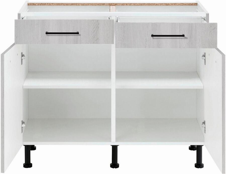 Wiho Küchen Onderkast Nisos 100 cm breed soft-close in lades verstelbare voeten zonder blad - Foto 2