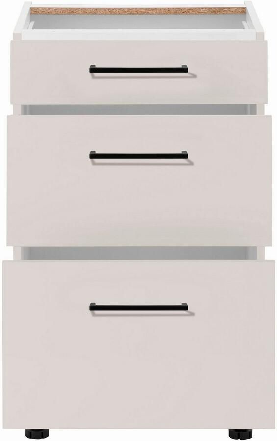 Wiho Küchen Onderkast Nisos 50 cm breed soft-close in lades verstelbare voeten zonder blad