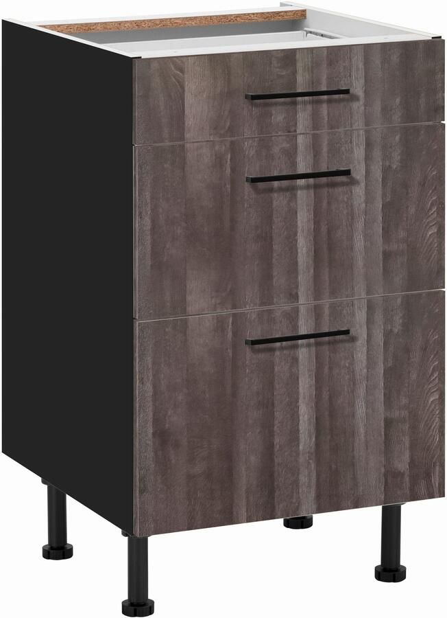 Wiho Küchen Onderkast Nisos 50 cm breed soft-close in lades verstelbare voeten zonder blad - Foto 3