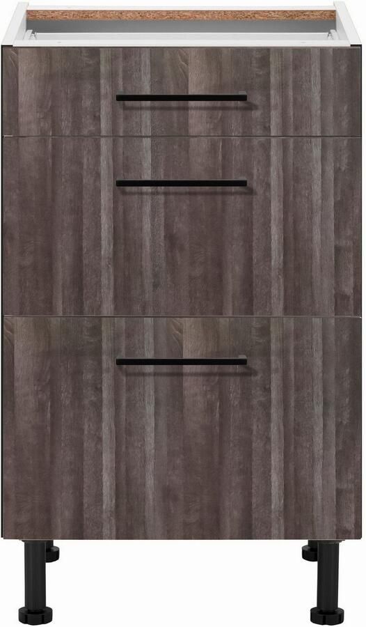 Wiho Küchen Onderkast Nisos 50 cm breed soft-close in lades verstelbare voeten zonder blad - Foto 2