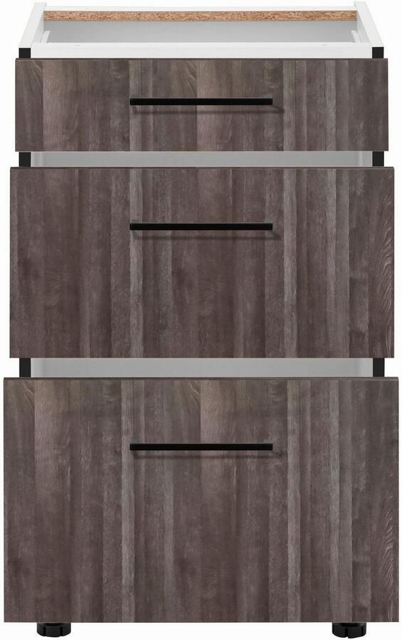 Wiho Küchen Onderkast Nisos 50 cm breed soft-close in lades verstelbare voeten zonder blad