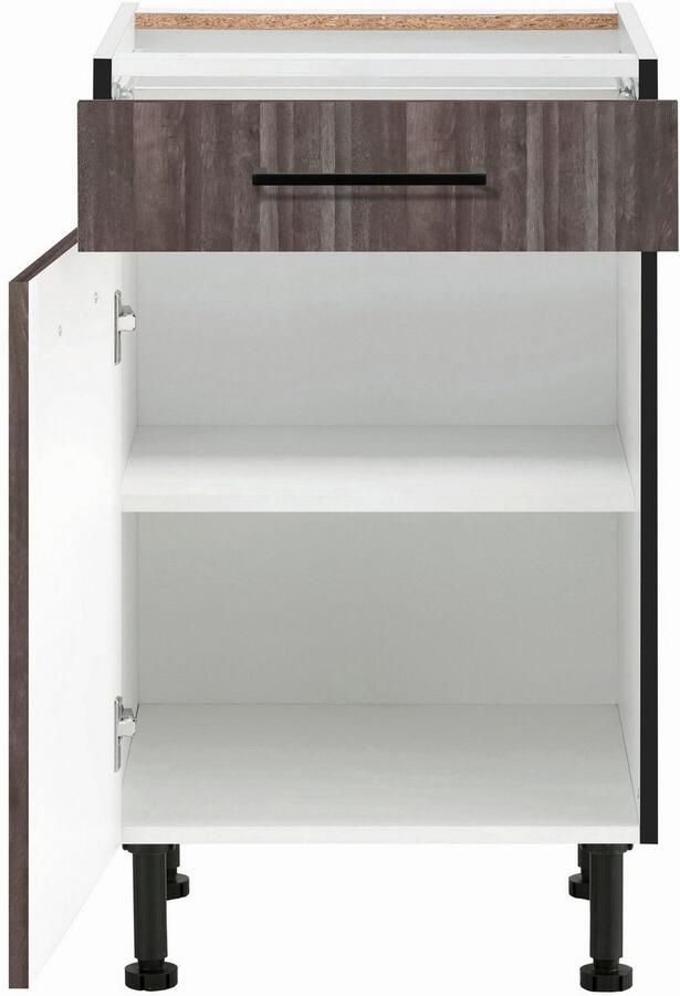 Wiho Küchen Onderkast Nisos 50 cm breed soft-close in lades verstelbare voeten zonder blad