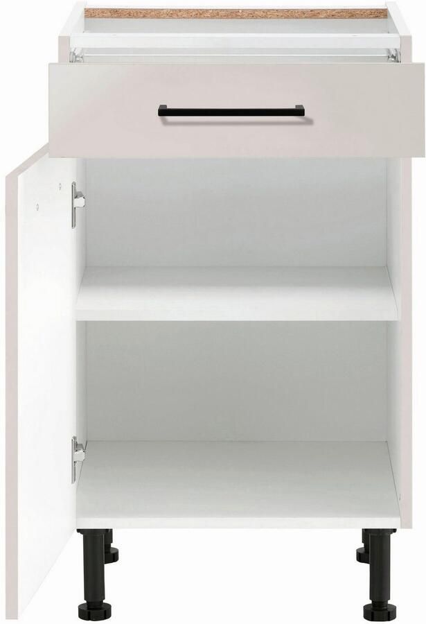 Wiho Küchen Onderkast Nisos 50 cm breed soft-close in lades verstelbare voeten zonder blad