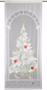 WILLKOMMEN ZUHAUSE by ALBANI GROUP Gordijn Kerstboom HxB: 225x100 jacquard raamfoto (1 stuk)