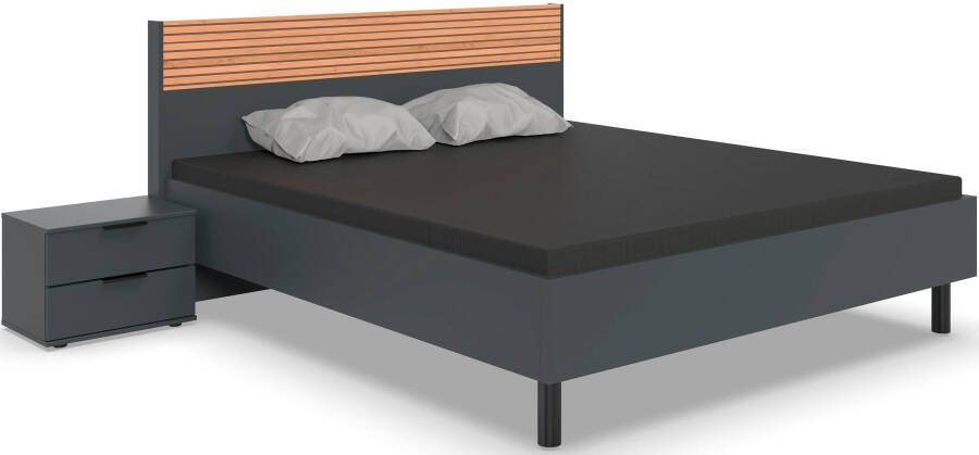 Wimex Ledikant Rotterdam Set inclusief 2 nachtkastjes trendy lamellen-look in het hoofdbord - Foto 10
