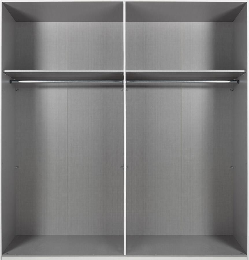 Woonexpress Kledingkast Bakel Spaanplaat Zwart 200x216x58 cm (BxHxD) Draaideurkast Deur met 3D verticale houtlook lamellen - Foto 3