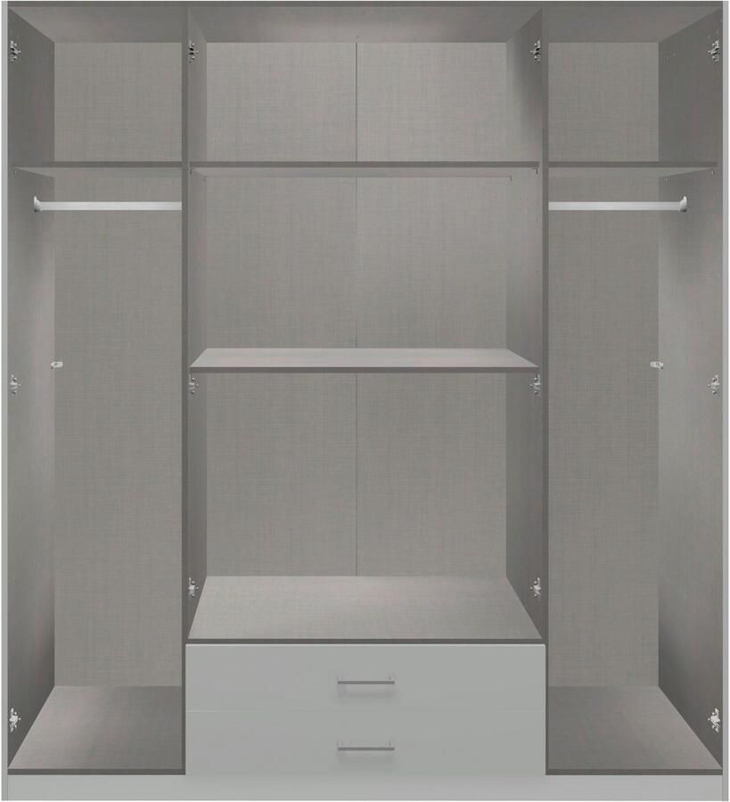 Wimex Draaideurkast Lübeck Akoestische lamellen look met spiegeldeuren 135 of 18 cm breed - Foto 3