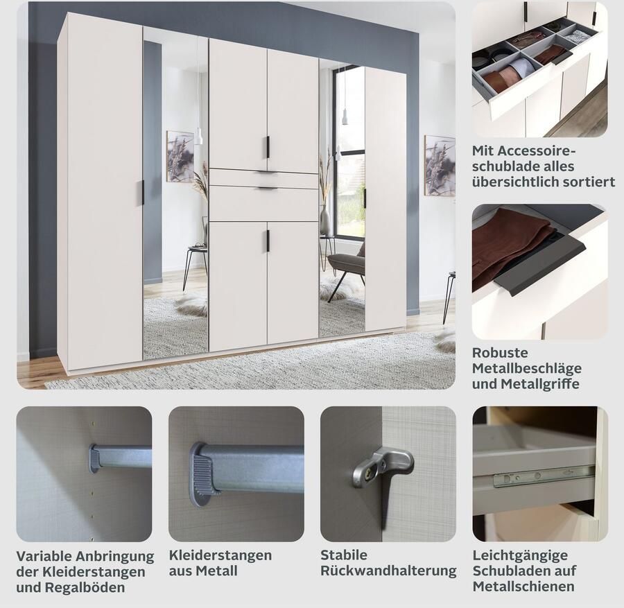 Wimex Draaideurkast Moldau kledingkast met spiegel slaapkamerkast bestseller Kies je interieur kant-en-klaar geconfigureerd in de kast - Foto 7