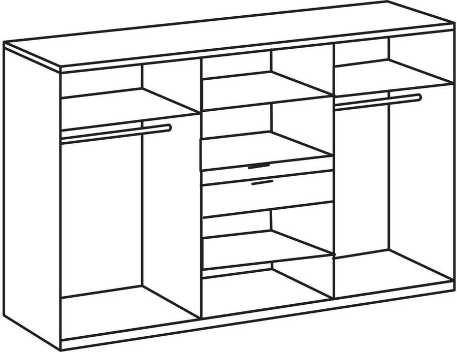 Wimex Draaideurkast Moldau kledingkast met spiegel slaapkamerkast bestseller Kies je interieur kant-en-klaar geconfigureerd in de kast - Foto 9