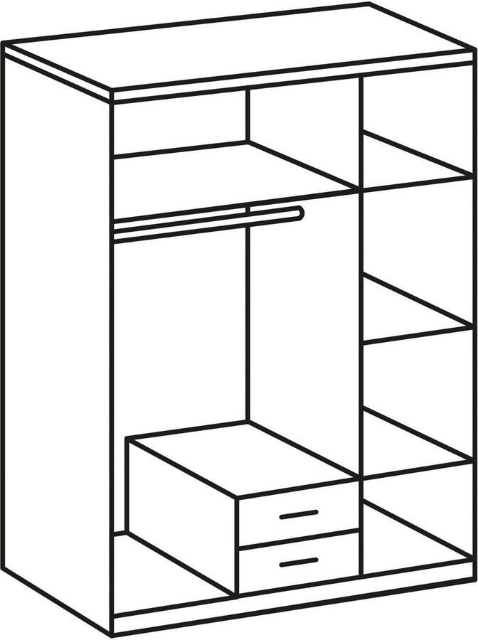 Wimex Draaideurkast Rügen met trendy decorfolie akoestisch paneel-look met spiegel - Foto 4