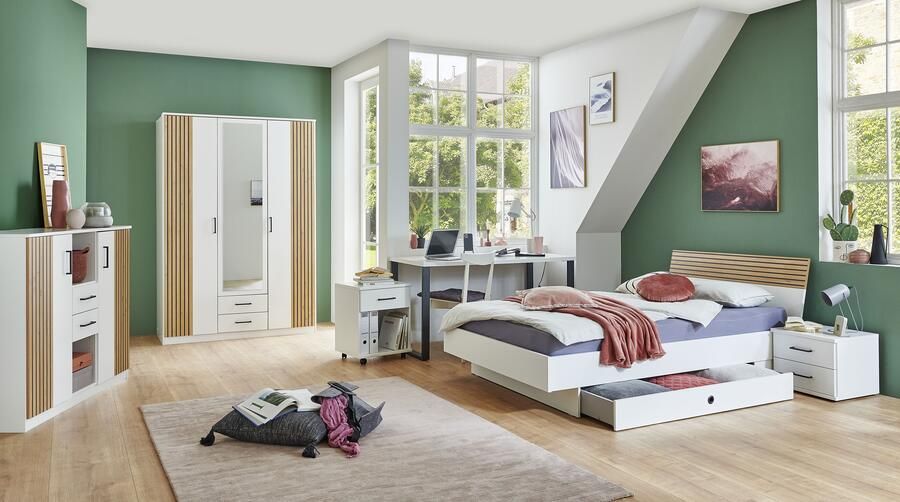 Wimex Draaideurkast Rügen met trendy decorfolie akoestisch paneel-look met spiegel - Foto 8