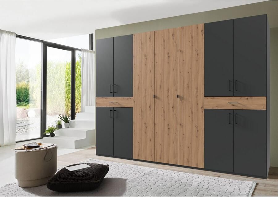 Wimex Draaideurkast Tibet kledingkast met veel opbergruimte grote kleurkeuze met elk 2 lades op een comfortabele toegangshoogte in 3 breedtes - Foto 8