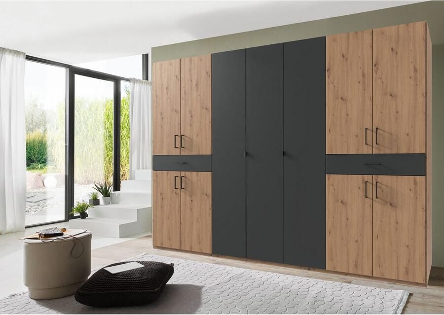 Wimex Draaideurkast Tibet kledingkast met veel opbergruimte grote kleurkeuze met elk 2 lades op een comfortabele toegangshoogte in 3 breedtes - Foto 8