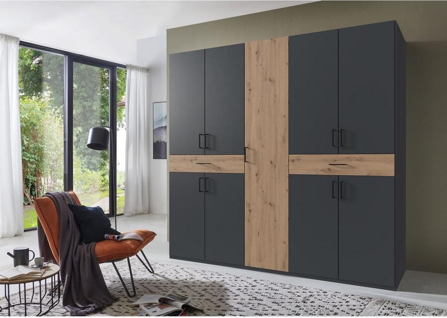 Wimex Draaideurkast Tibet kledingkast met veel opbergruimte grote kleurkeuze met elk 2 lades op een comfortabele toegangshoogte in 3 breedtes - Foto 9