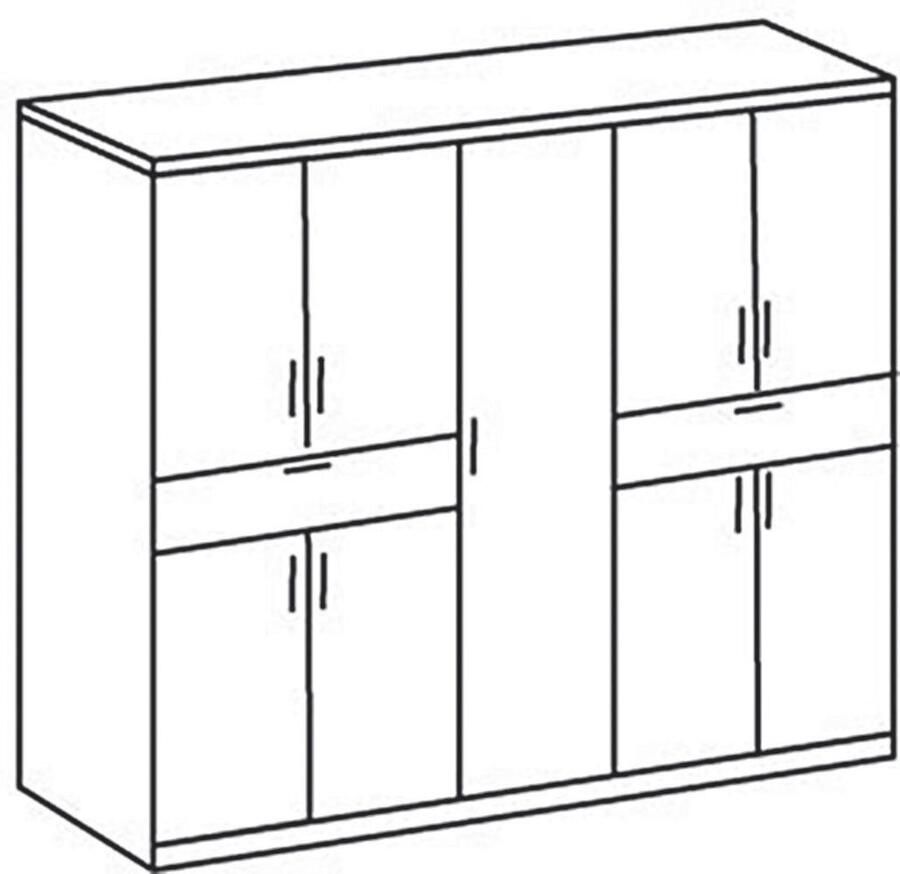 Wimex Draaideurkast Tibet kledingkast met veel opbergruimte grote kleurkeuze met elk 2 lades op een comfortabele toegangshoogte in 3 breedtes - Foto 6