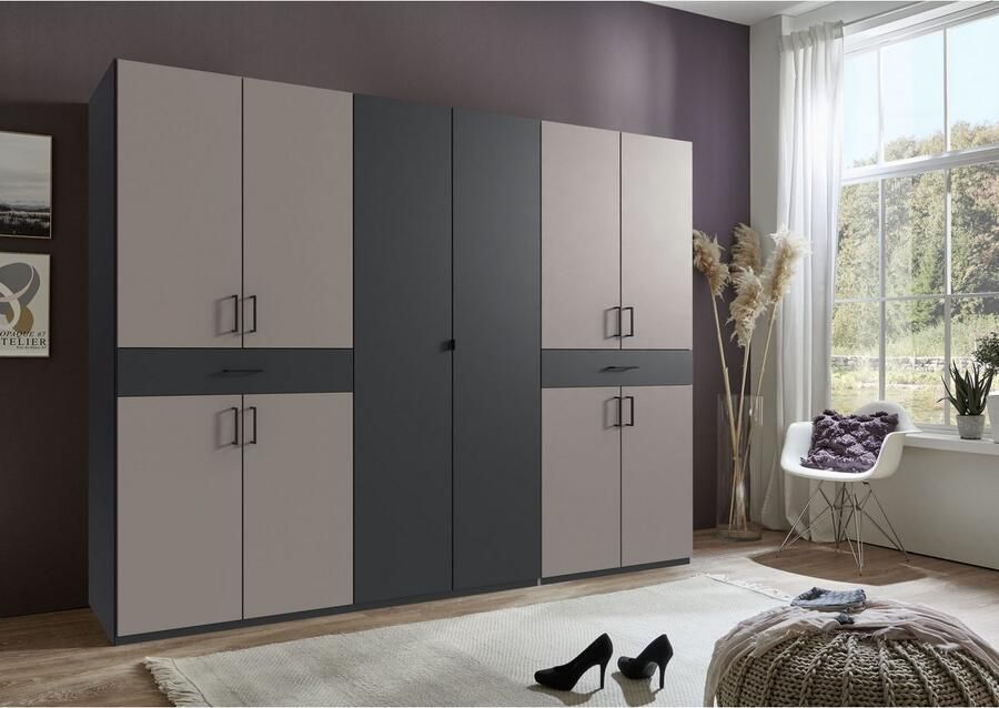 Wimex Draaideurkast Tibet kledingkast met veel opbergruimte grote kleurkeuze met elk 2 lades op een comfortabele toegangshoogte in 3 breedtes - Foto 8