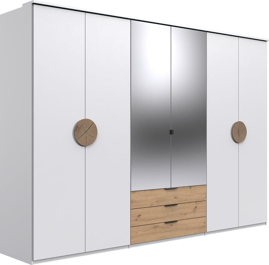 Wimex Draaideurkast Toscana Met aantrekkelijke grepen in massief hout-look 225 of 270 cm breed