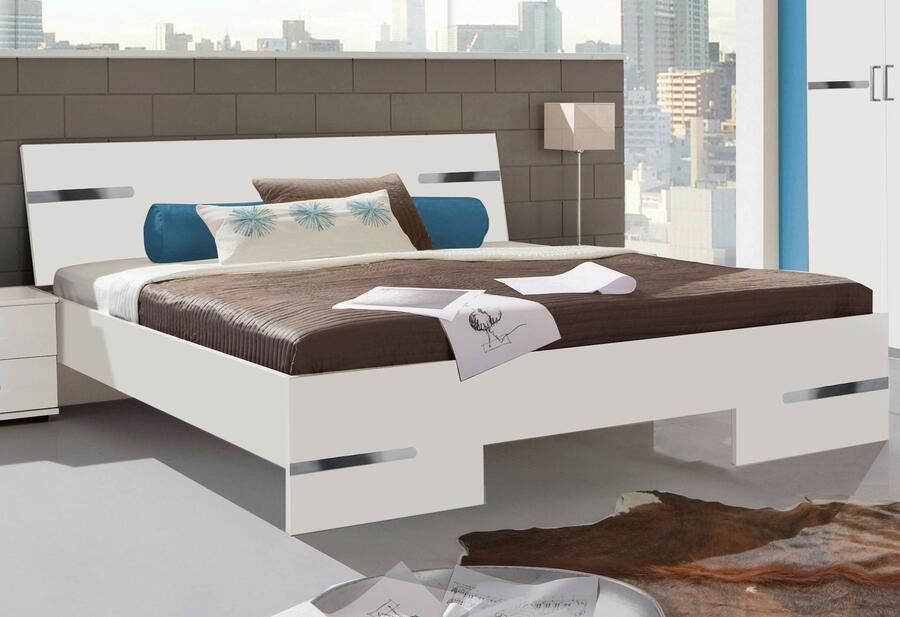 Wimex Futonbed Anna Bed Made in Germany met chroomkleurige details in hoofd- en voetdeel 3 breedtes om uit te kiezen - Foto 6
