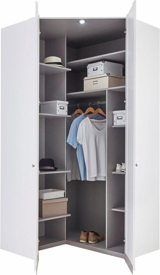 Wimex Hoekkledingkast New York inclusief ledverlichting binnenin - Foto 14
