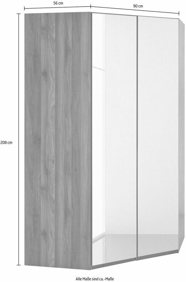 Wimex Hoekkledingkast New York met spiegeldeuren en ledlamp - Foto 8