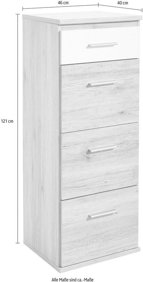 Wimex Hoge kast Joker Make-up kast make-up commode met 4 lades - Foto 2