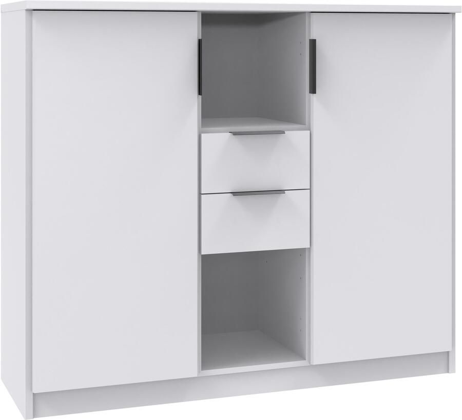 Wimex Kast met laden en deuren Norderney commode sideboard 2-deurs 2 lades B D H 122 40 105 cm met metalen handgrepen en metalen rails - Foto 6