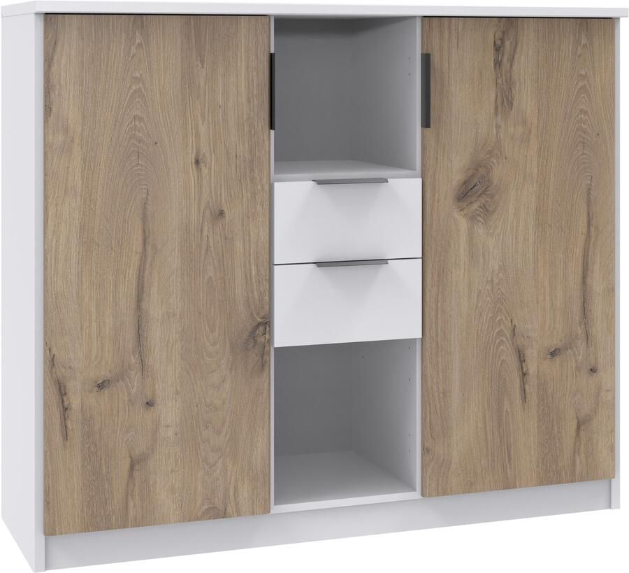 Wimex Kast met laden en deuren Norderney commode sideboard 2-deurs 2 lades B D H 122 40 105 cm met metalen handgrepen en metalen rails - Foto 7