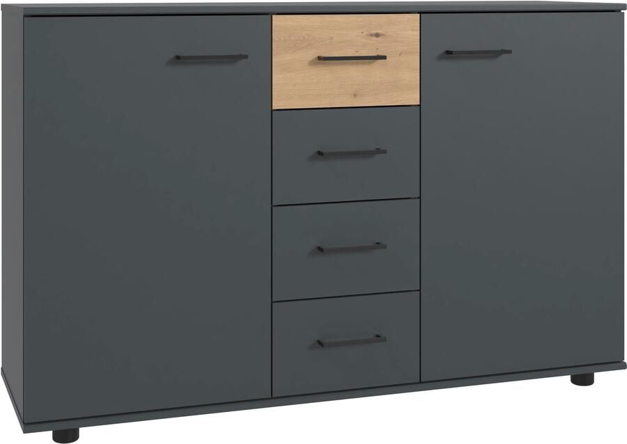 Wimex Kast met laden en deuren Taiga bovenste lade in contrasterende kleur of effen wit - Foto 5