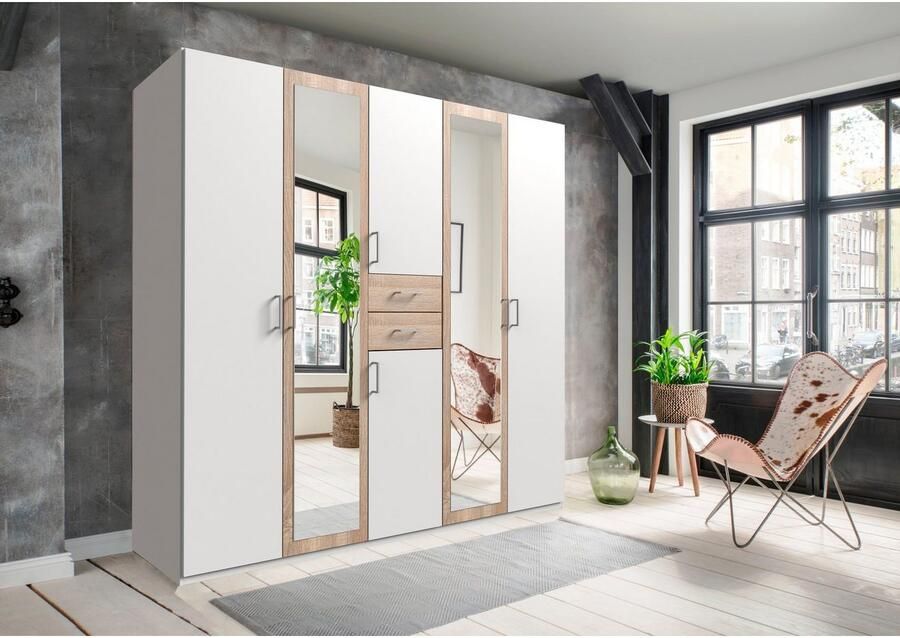 Wimex Kledingkast Diver draaideurkast met spiegel 180 225 of 270cm breed Bestseller slaapkamerkast optioneel met 3 binneninrichtingen - Foto 9