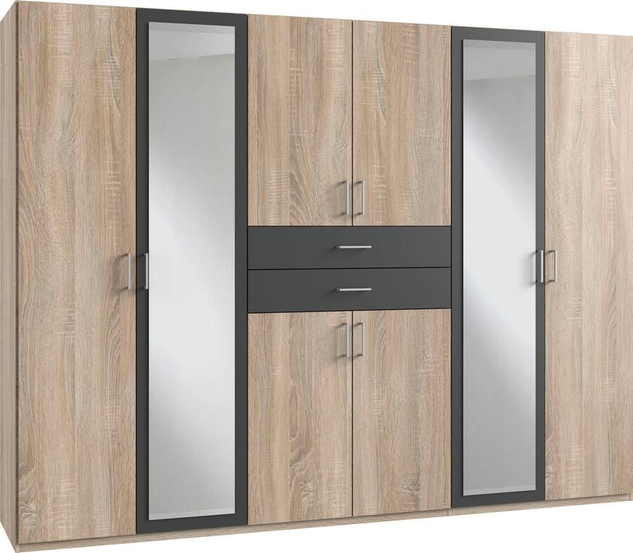 Wimex Kledingkast Diver draaideurkast met spiegel 180 225 of 270cm breed Bestseller slaapkamerkast optioneel met 3 binneninrichtingen - Foto 14