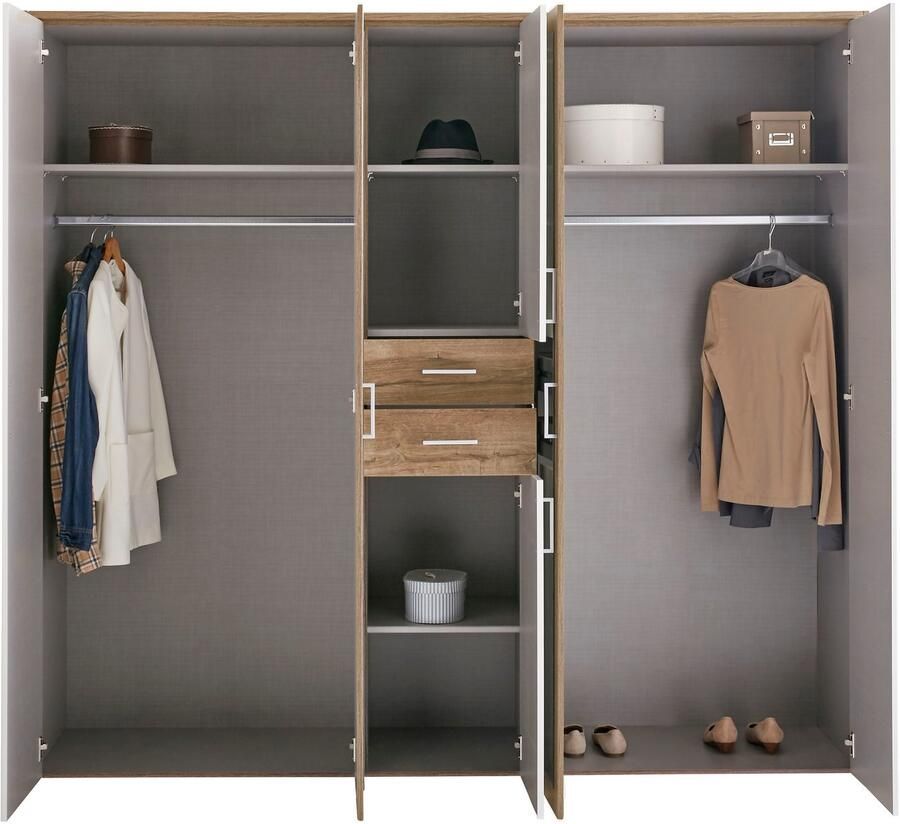Wimex Kledingkast Diver draaideurkast met spiegel 180 225 of 270cm breed Bestseller slaapkamerkast optioneel met 3 binneninrichtingen - Foto 8