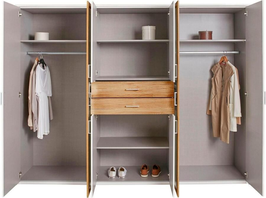 Wimex Kledingkast Diver draaideurkast met spiegel 180 225 of 270cm breed Bestseller slaapkamerkast optioneel met 3 binneninrichtingen - Foto 16